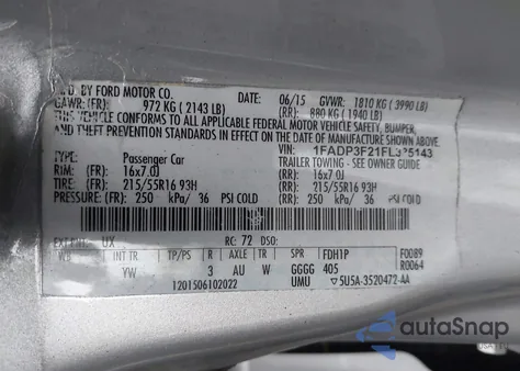 2015 Ford Focus Se z USA, uszkodzony, nr VIN 1FADP3F21FL335143